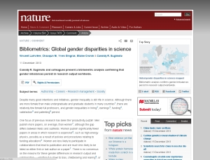 Bibliometrics: Global gender disparities in science